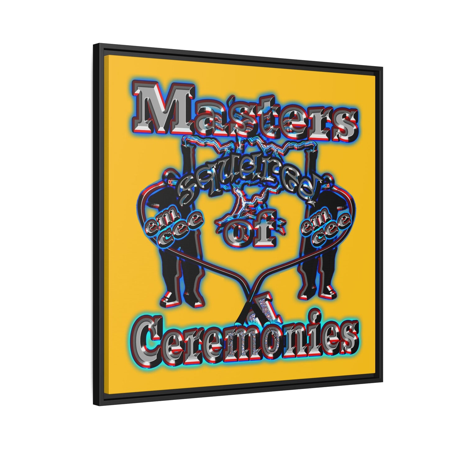 em cee squared - framed canvas art (yellow)