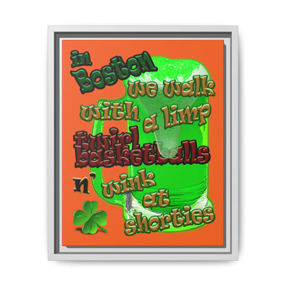 celtics logo - framed canvas art (orange)