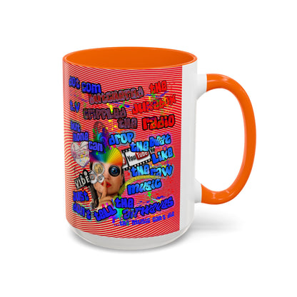 drop the beat - Accent Mug (yellow-orange wave)