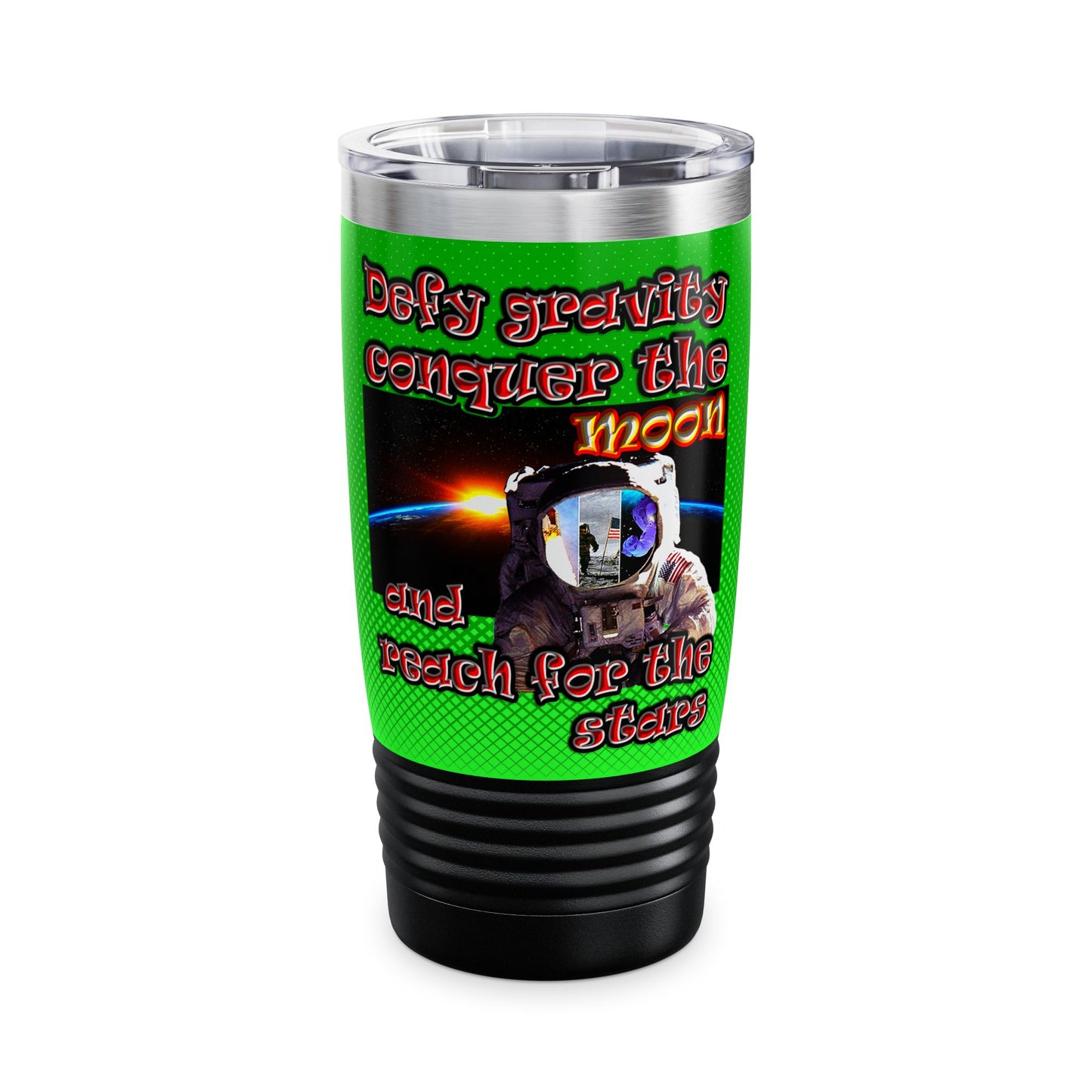 defy conquer reach - Ringneck Tumbler, 20oz (logo green)