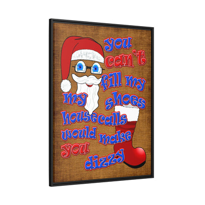 santa's shoes - framed canvas art (brown papyrus)