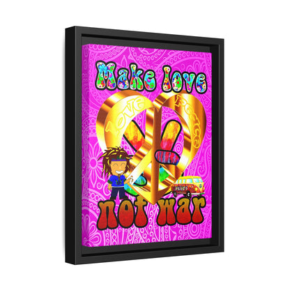 love peace - framed canvas art (pink swirl)