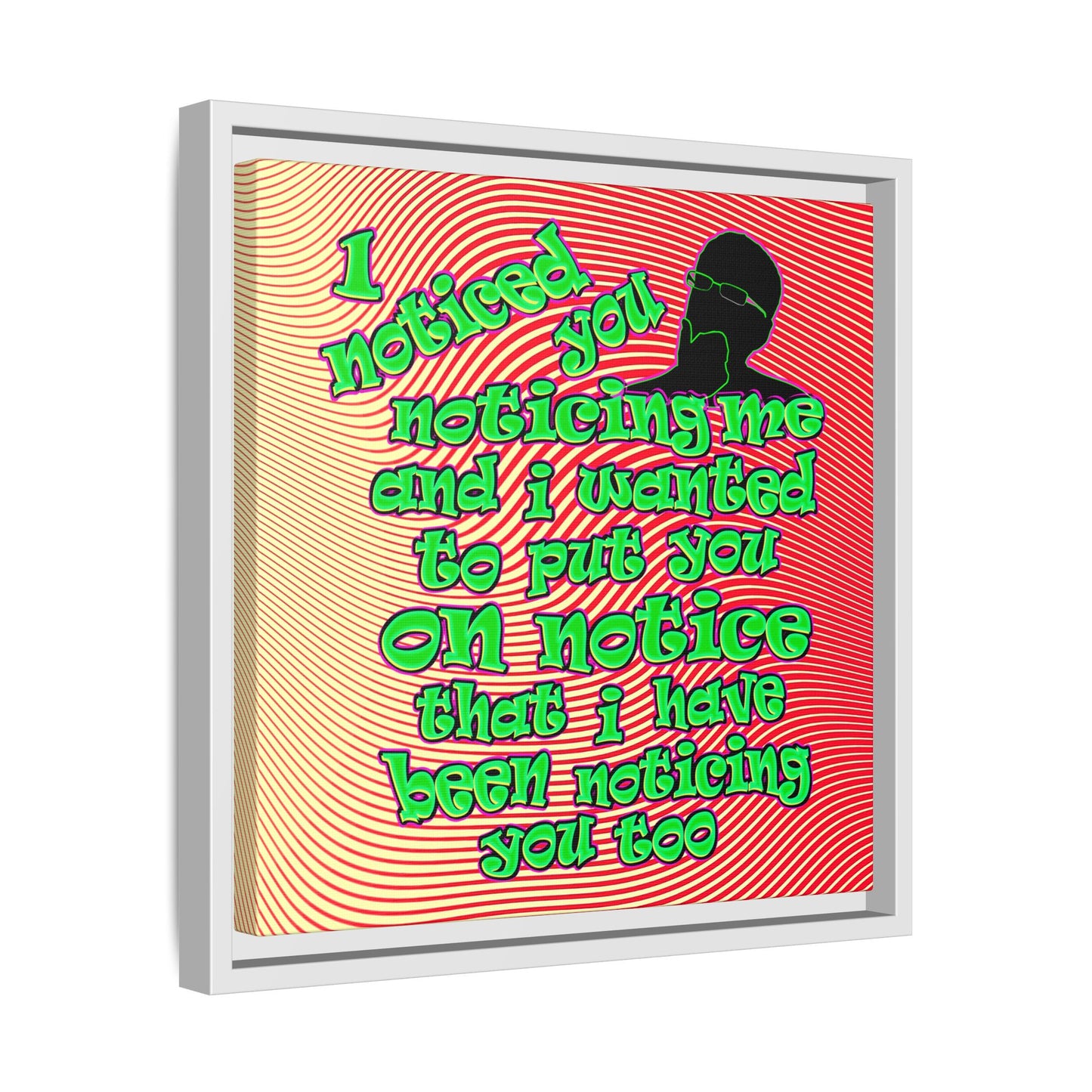 noticed you noticing - framed canvas art (yellow-orange wave)