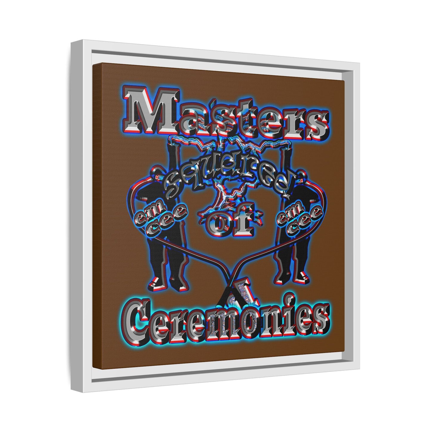 em cee squared - framed canvas art (brown)