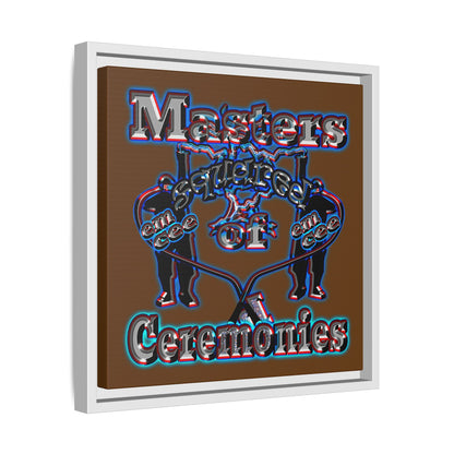 em cee squared - framed canvas art (brown)