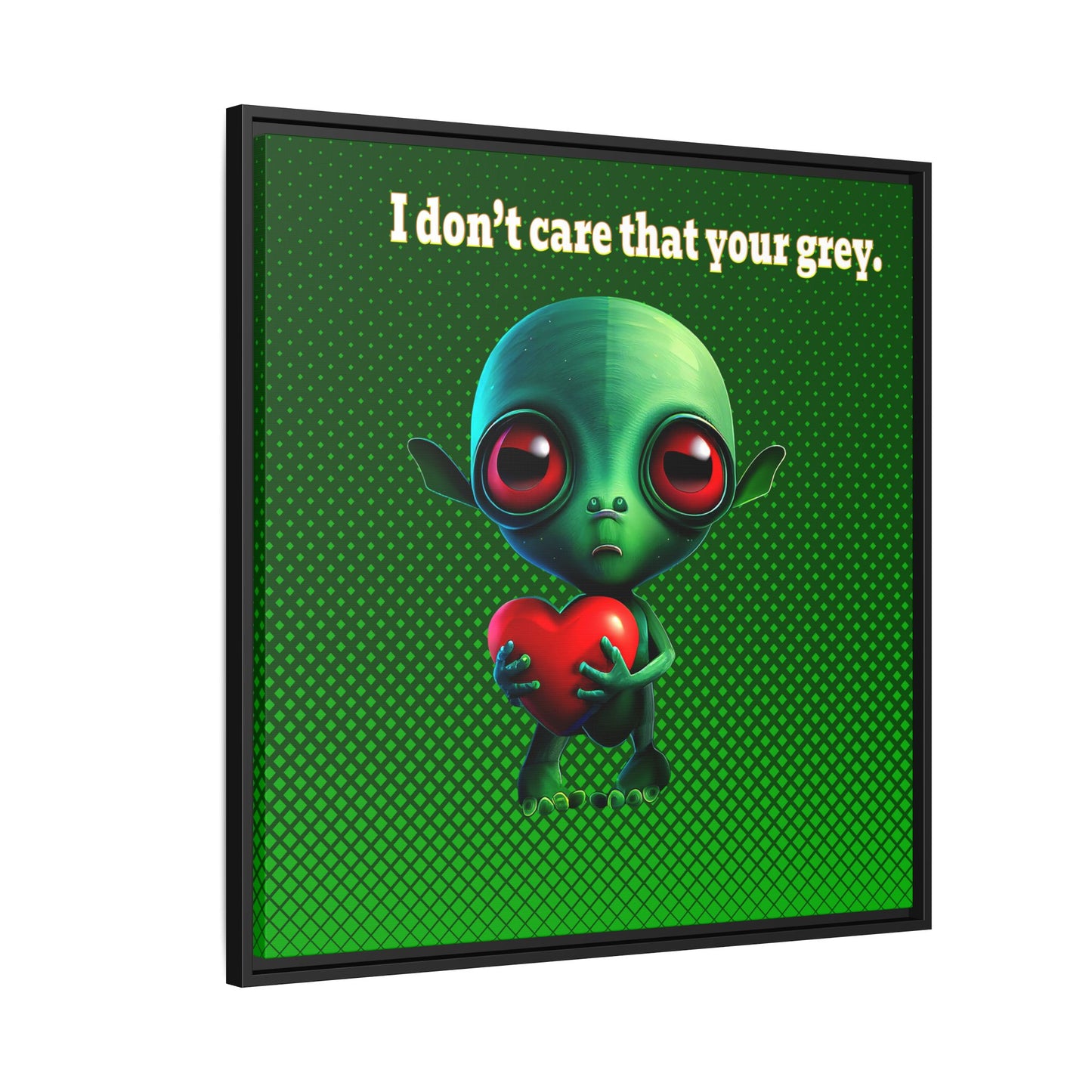 I don't care that your grey - framed canvas art (logo green)