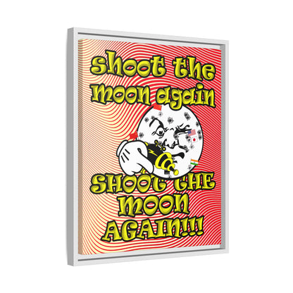 shoot the moon again - framed canvas art (yellow-orange wave)