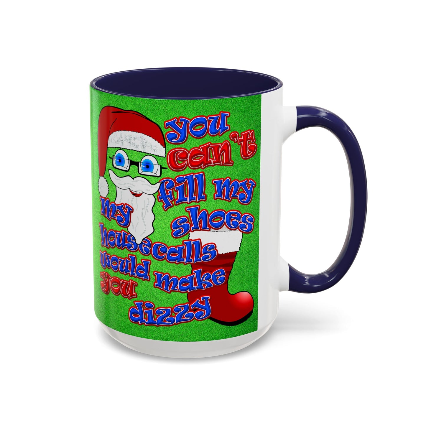 santa's shoes - Accent Mug (green turf)