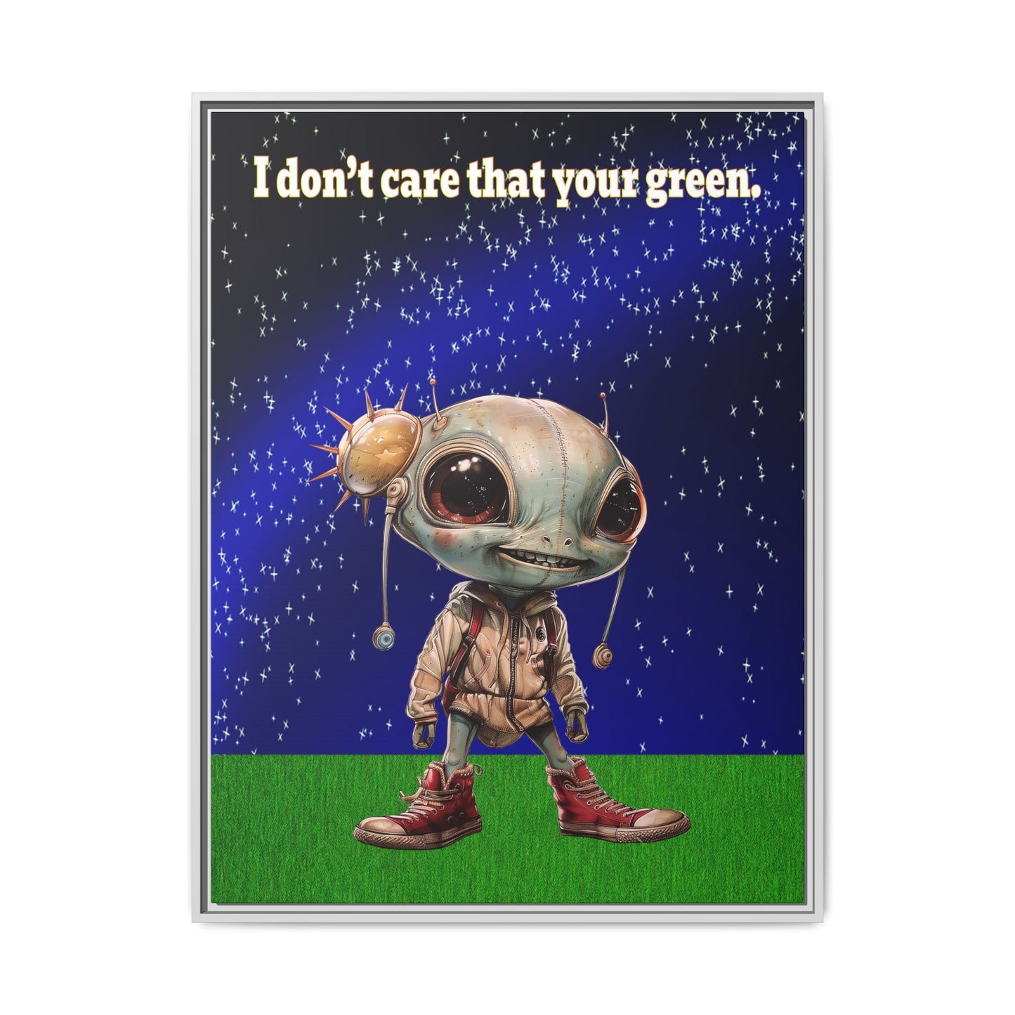 I don't care that your green - framed canvas art ('snoops' background)