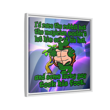 turtle race - framed canvas art (grey-pink wave)