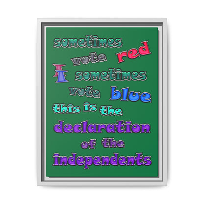 declaration of the independents - framed canvas art (dark green)