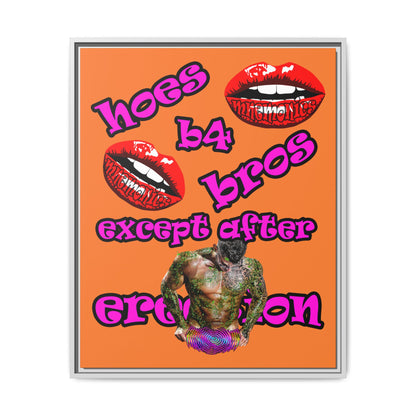 hoes b4 bros - framed canvas art (crusta)