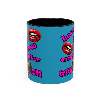 hoes b4 bros - Accent Mug (turquoise)