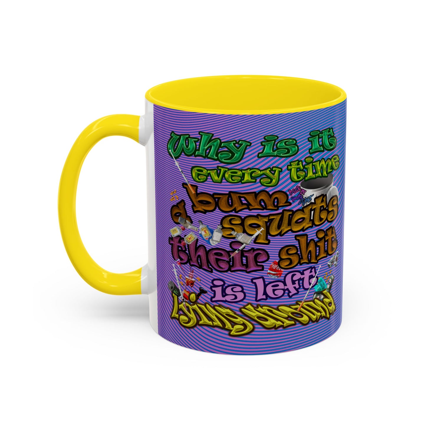 the bum's shit - Accent Mug (light blue-purple wave)