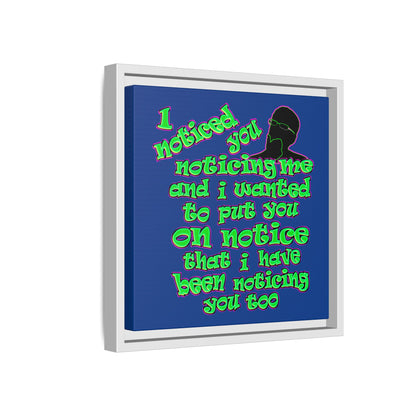 noticed you noticing - framed canvas art (dark blue)