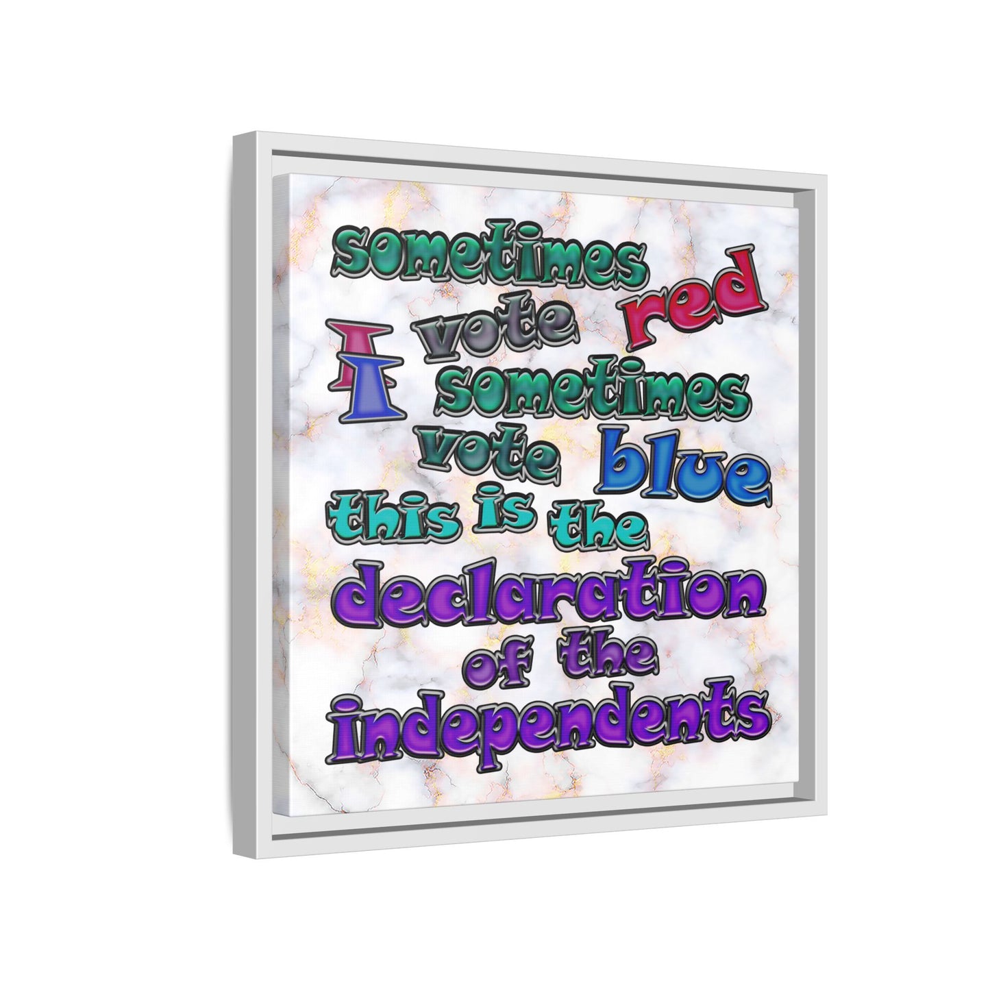 declaration of the independents - framed canvas art (white marble)