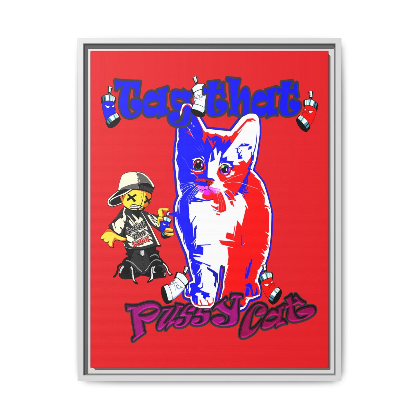 tag that - framed canvas art (red)