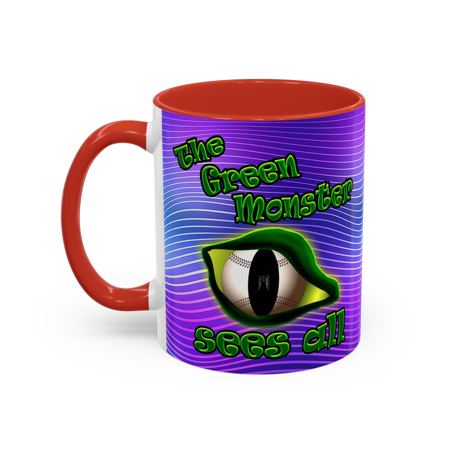green monster - Accent Mug (purple wave)