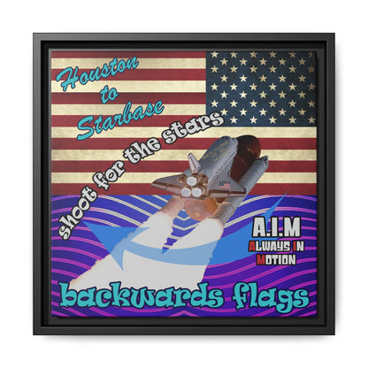 shoot for the stars - framed canvas art (purple wave)