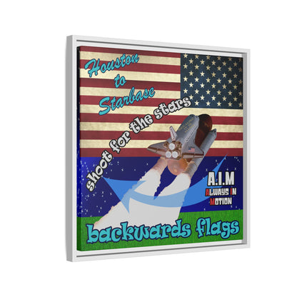 shoot for the stars - framed canvas art ('snoops' background)