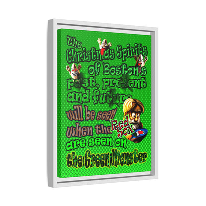 christmas spirits of boston - framed canvas art (logo green)