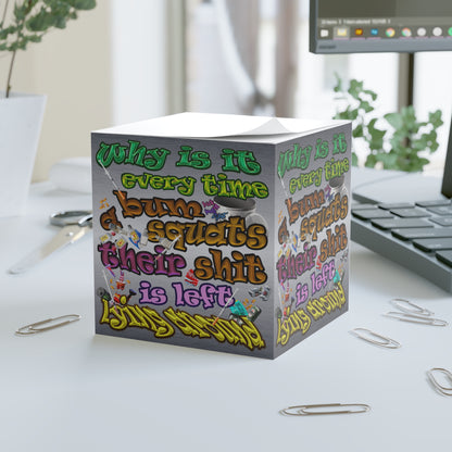 the bum's shit - note cube (brushed nickel)