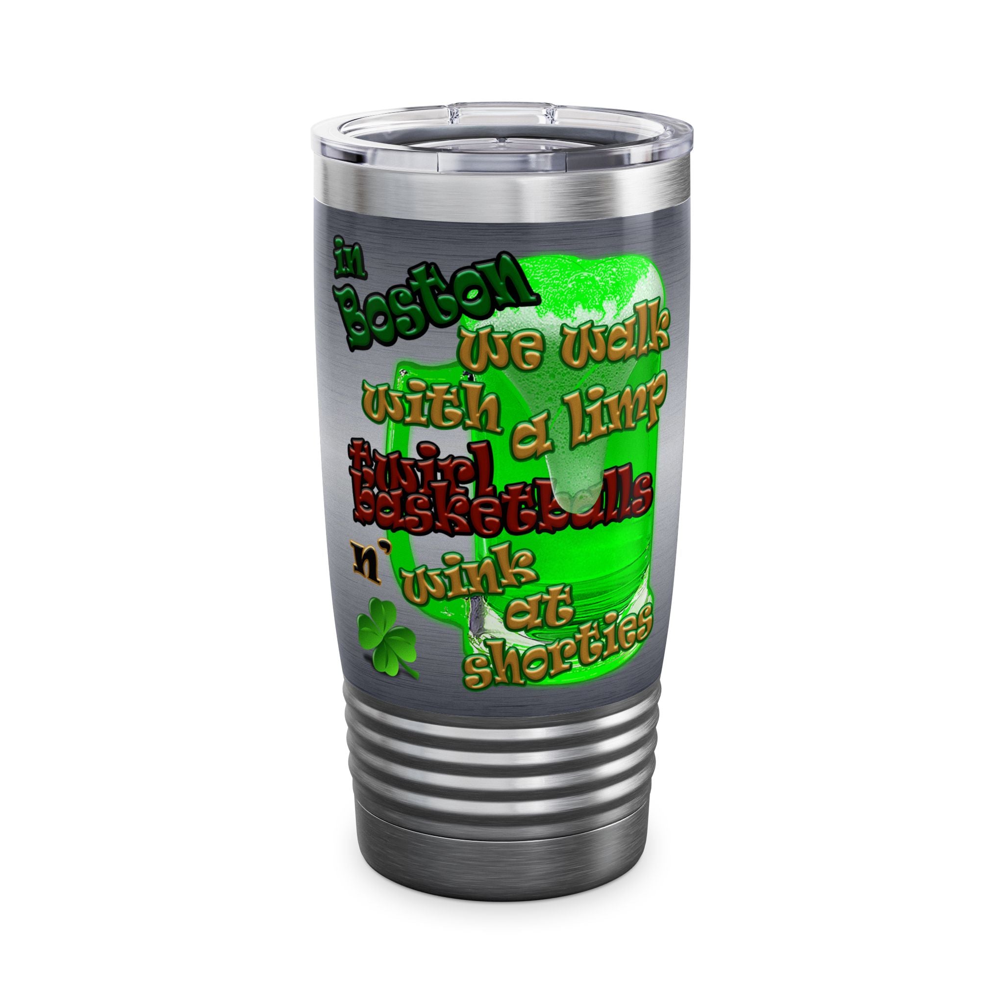 celtics logo - Ringneck Tumbler, 20oz (brushed nickel)