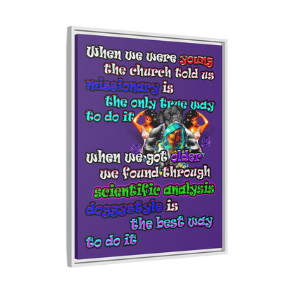 doggystyle - framed canvas art (purple)