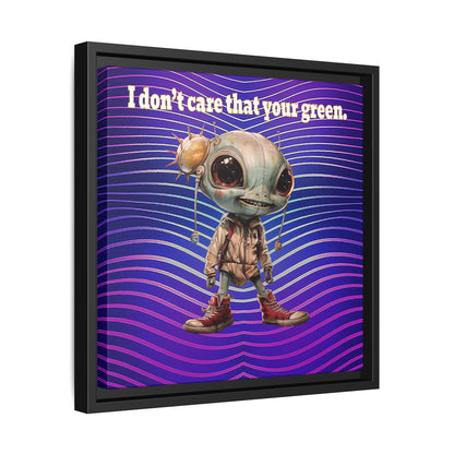 I don't care that your green - framed canvas art (purple wave)