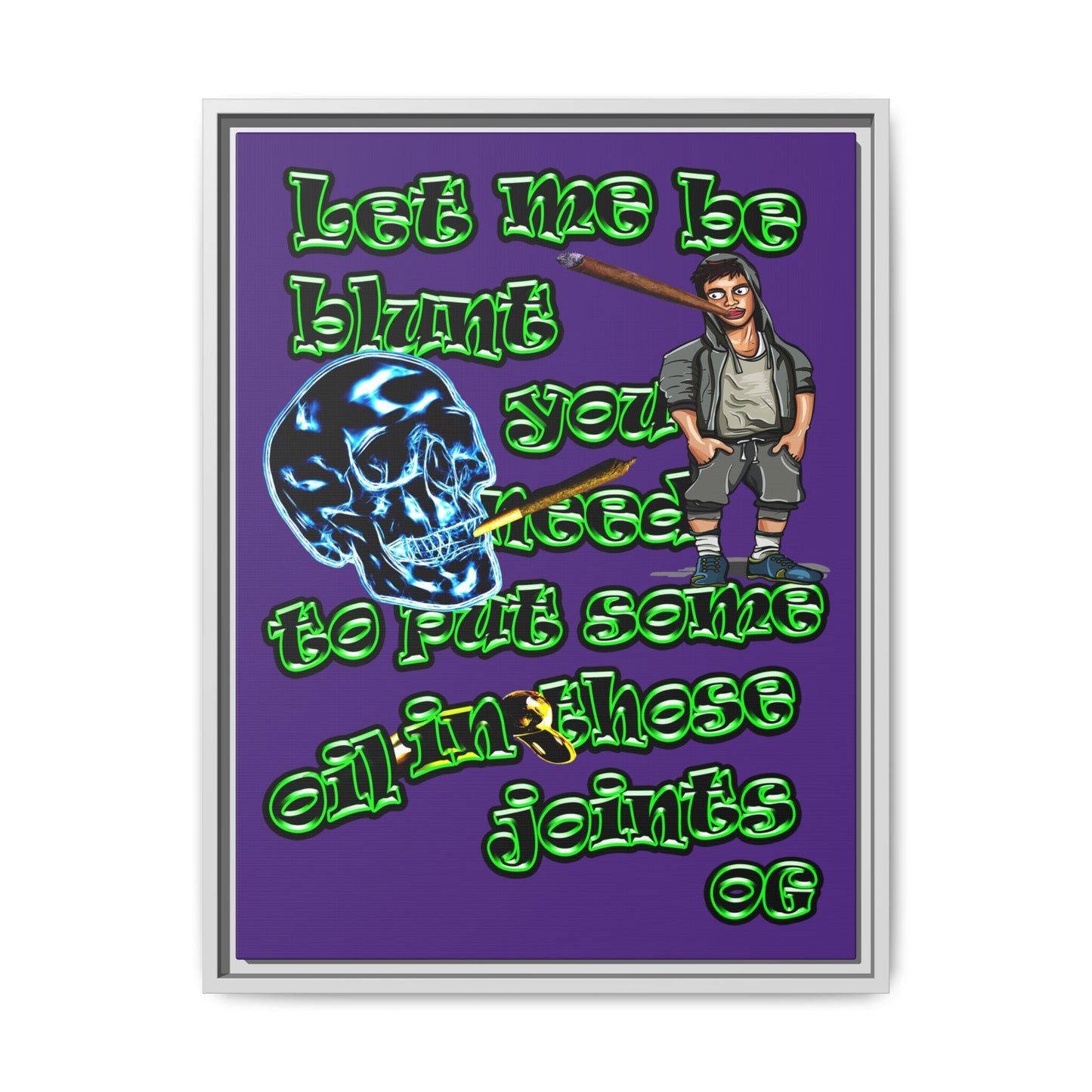 og - framed canvas art (purple)