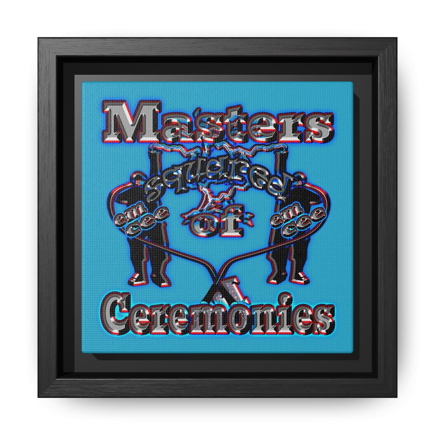 em cee squared - framed canvas art (turquoise)