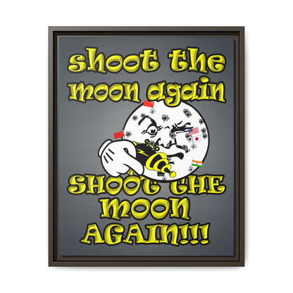 shoot the moon again - framed canvas art (grey-light grey)