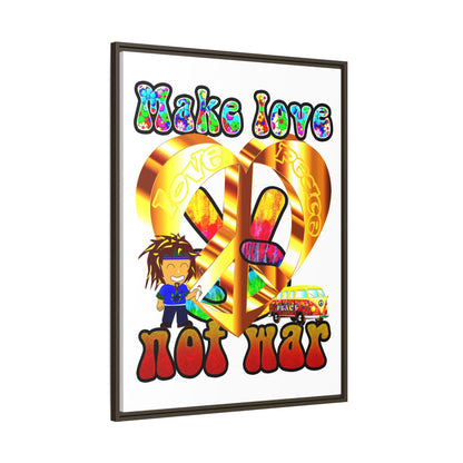 love peace - framed canvas art (white)