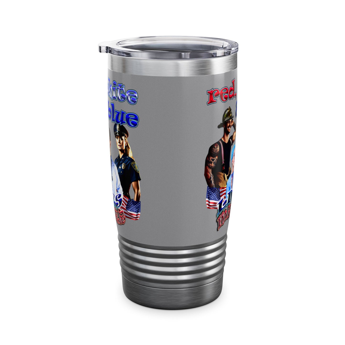 rw&b lives matter - Ringneck Tumbler, 20oz (grey)