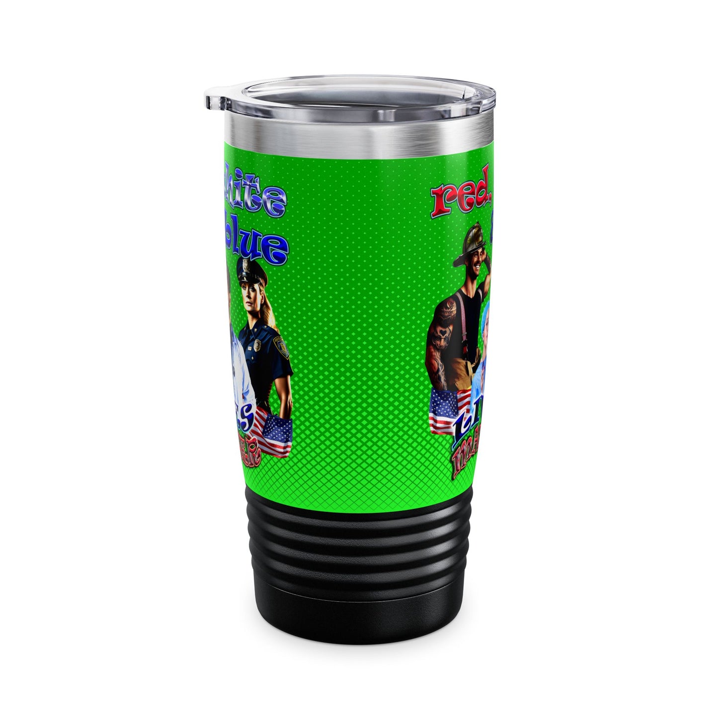 rw&b lives matter - Ringneck Tumbler, 20oz (logo green)