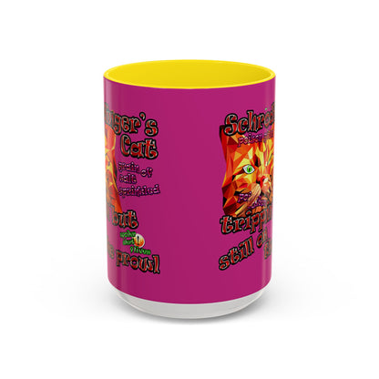schrodinger's cat - Accent Mug (pink)