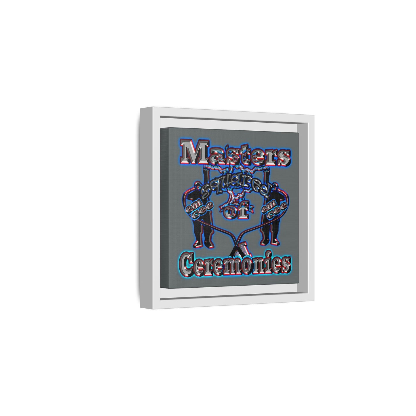 em cee squared - framed canvas art (dark grey)