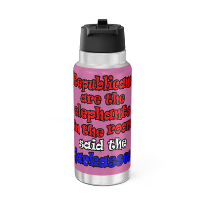 donkeys and elephants - Gator Tumbler, 32oz (light pink)