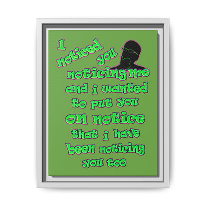 noticed you noticing - framed canvas art (green)