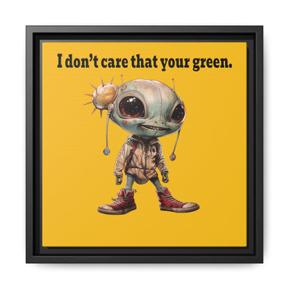I don't care that your green - framed canvas art (yellow)