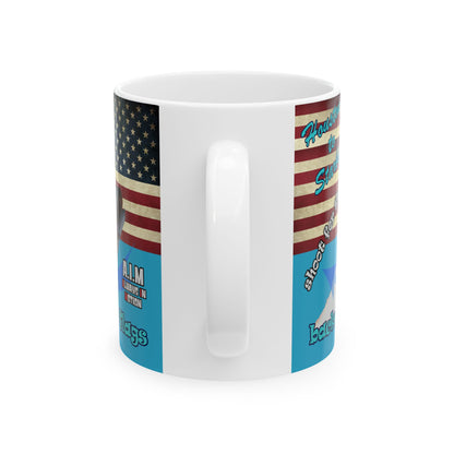 shoot for the stars - White Mug (turquoise)