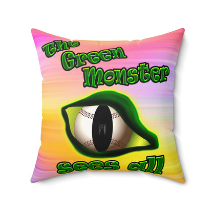 green monster - Faux Suede Square Pillow - (color blur)