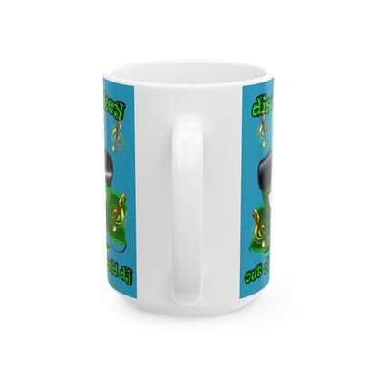 disc jockey - White Mug (turquoise)