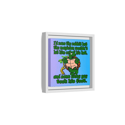 turtle race - framed canvas art (light blue-purple wave)