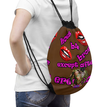 hoes b4 bros - Drawstring Bag (brown)