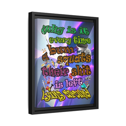 the bum's shit - framed canvas art (grey-pink wave)