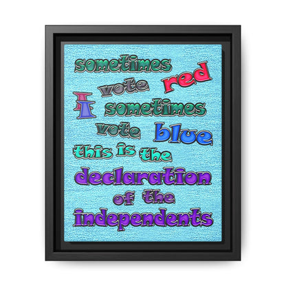 declaration of the independents - framed canvas art (faded blue)