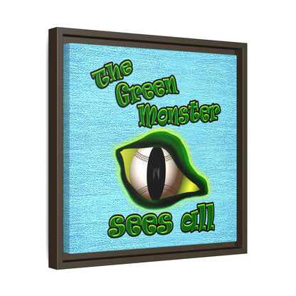 green monster - framed canvas art (faded blue)