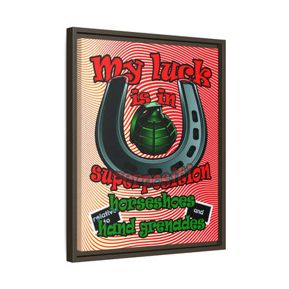 my luck - framed canvas art (yellow-orange wave)