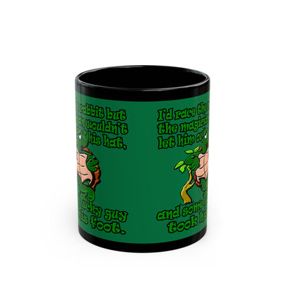 turtle race - Black Mug (dark green)